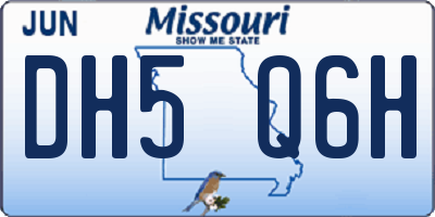 MO license plate DH5Q6H