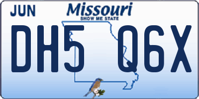 MO license plate DH5Q6X