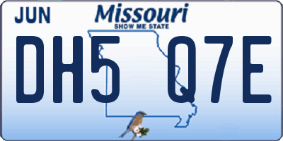 MO license plate DH5Q7E