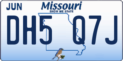 MO license plate DH5Q7J