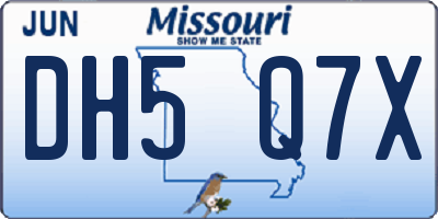 MO license plate DH5Q7X