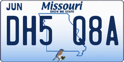 MO license plate DH5Q8A
