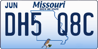 MO license plate DH5Q8C