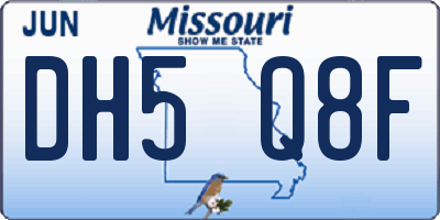 MO license plate DH5Q8F