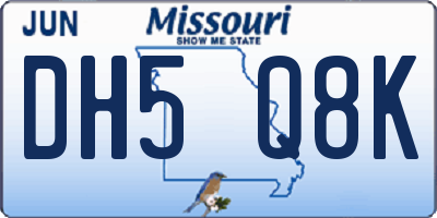 MO license plate DH5Q8K