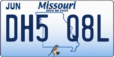 MO license plate DH5Q8L