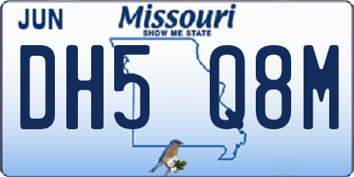 MO license plate DH5Q8M