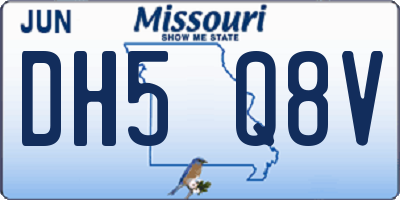 MO license plate DH5Q8V