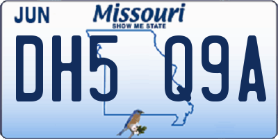 MO license plate DH5Q9A