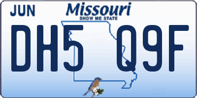 MO license plate DH5Q9F