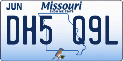 MO license plate DH5Q9L