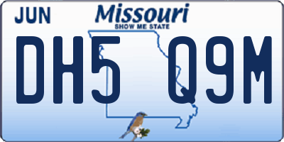 MO license plate DH5Q9M