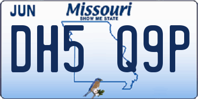MO license plate DH5Q9P