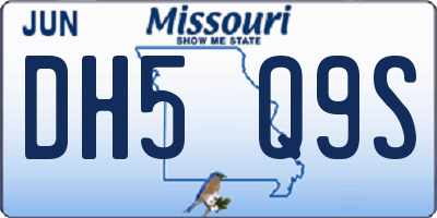MO license plate DH5Q9S
