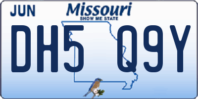 MO license plate DH5Q9Y