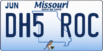 MO license plate DH5R0C