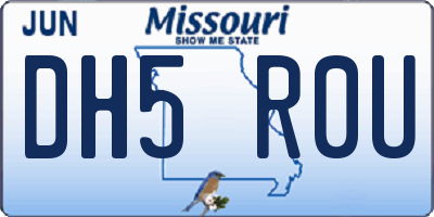MO license plate DH5R0U