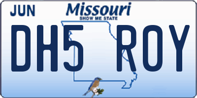 MO license plate DH5R0Y