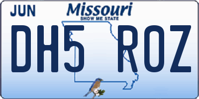 MO license plate DH5R0Z