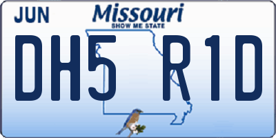MO license plate DH5R1D