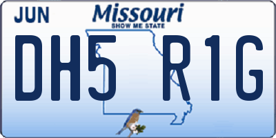 MO license plate DH5R1G