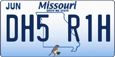 MO license plate DH5R1H