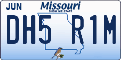 MO license plate DH5R1M