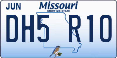 MO license plate DH5R1O