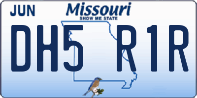 MO license plate DH5R1R