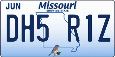 MO license plate DH5R1Z