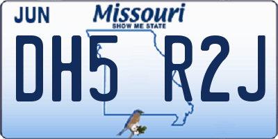 MO license plate DH5R2J