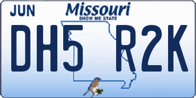 MO license plate DH5R2K