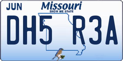 MO license plate DH5R3A