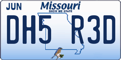 MO license plate DH5R3D