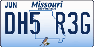 MO license plate DH5R3G