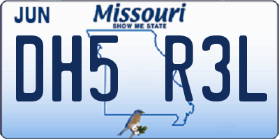 MO license plate DH5R3L
