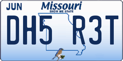 MO license plate DH5R3T