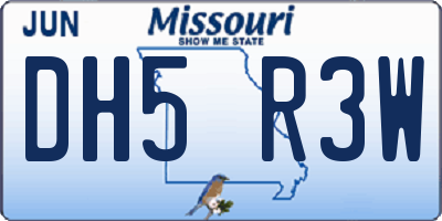 MO license plate DH5R3W