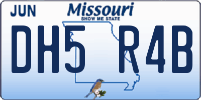 MO license plate DH5R4B