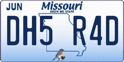 MO license plate DH5R4D