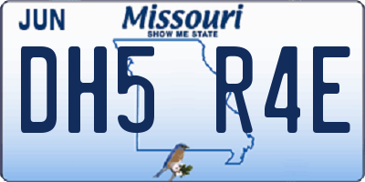 MO license plate DH5R4E
