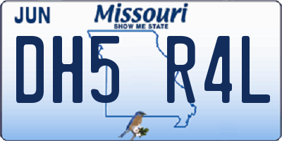 MO license plate DH5R4L