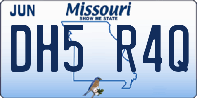 MO license plate DH5R4Q
