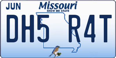 MO license plate DH5R4T