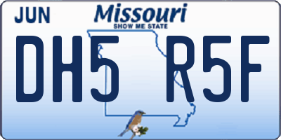 MO license plate DH5R5F
