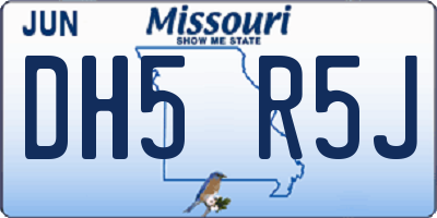 MO license plate DH5R5J