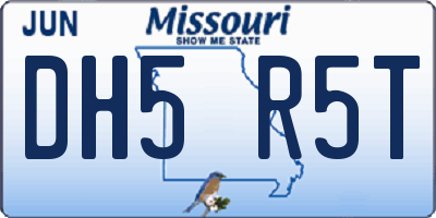 MO license plate DH5R5T