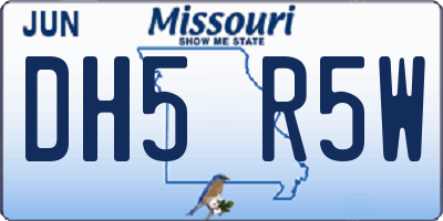 MO license plate DH5R5W