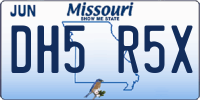 MO license plate DH5R5X