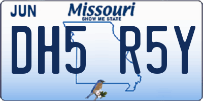 MO license plate DH5R5Y